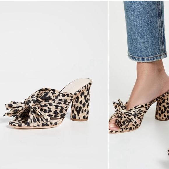 Loeffler Randall Penny Leopard Pleated Heel - Picture 2 of 8
